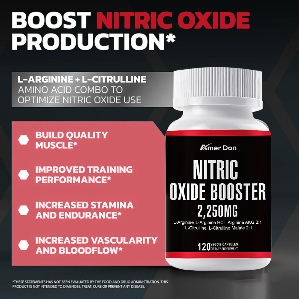 240 Nitric Oxide Booster Supplement L-Arginine Capsule L-Citrulline Pills Cap
