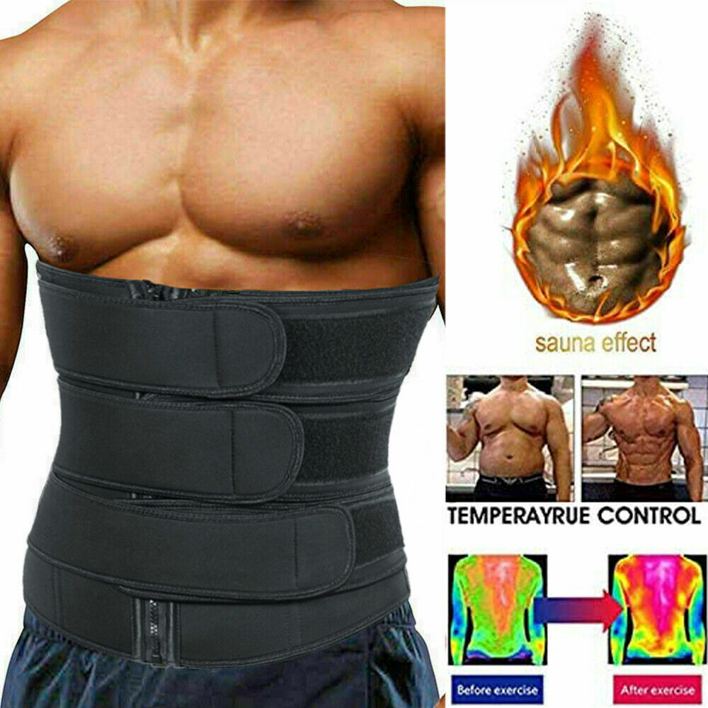 Men Sweat Sauna Waist Trainer Weight Loss Neoprene US Corset Cincher Body Shaper