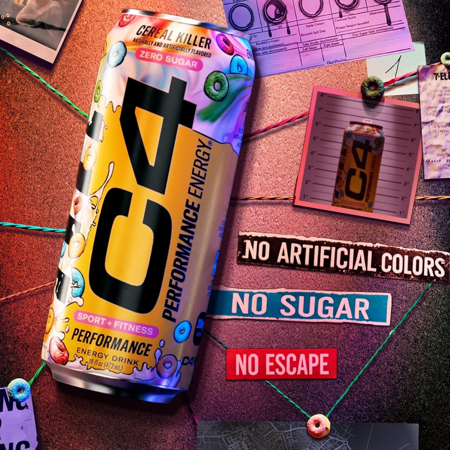 C4 Energy Carbonated Zero Sugar Energy Drink, (Pack of 12)