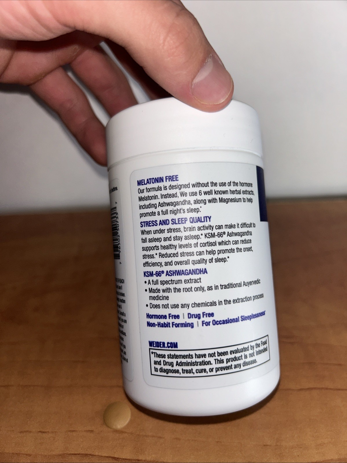 WEIDER Sleep Aid Melatonin-Free 60ct Herbal + Magnesium Capsules