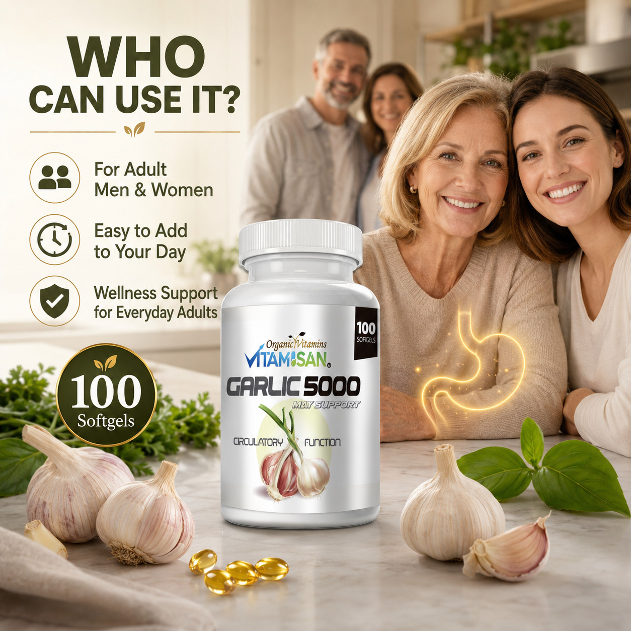 5000mg Garlic Oil 100 Rapid Release Softgels Capsules 5000 Extract organic caps