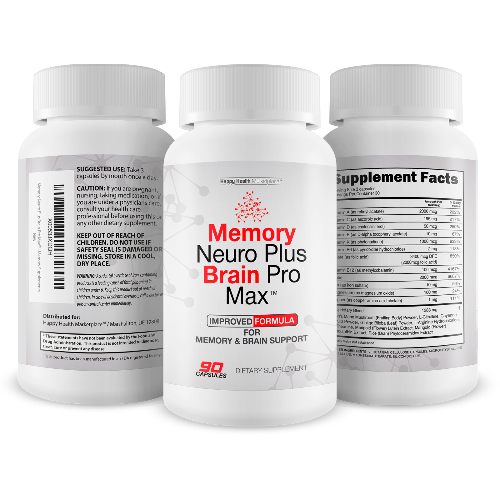 Memory Neuro Plus Brain Pro Max – Improved Memory Formula – Our Best Supplement