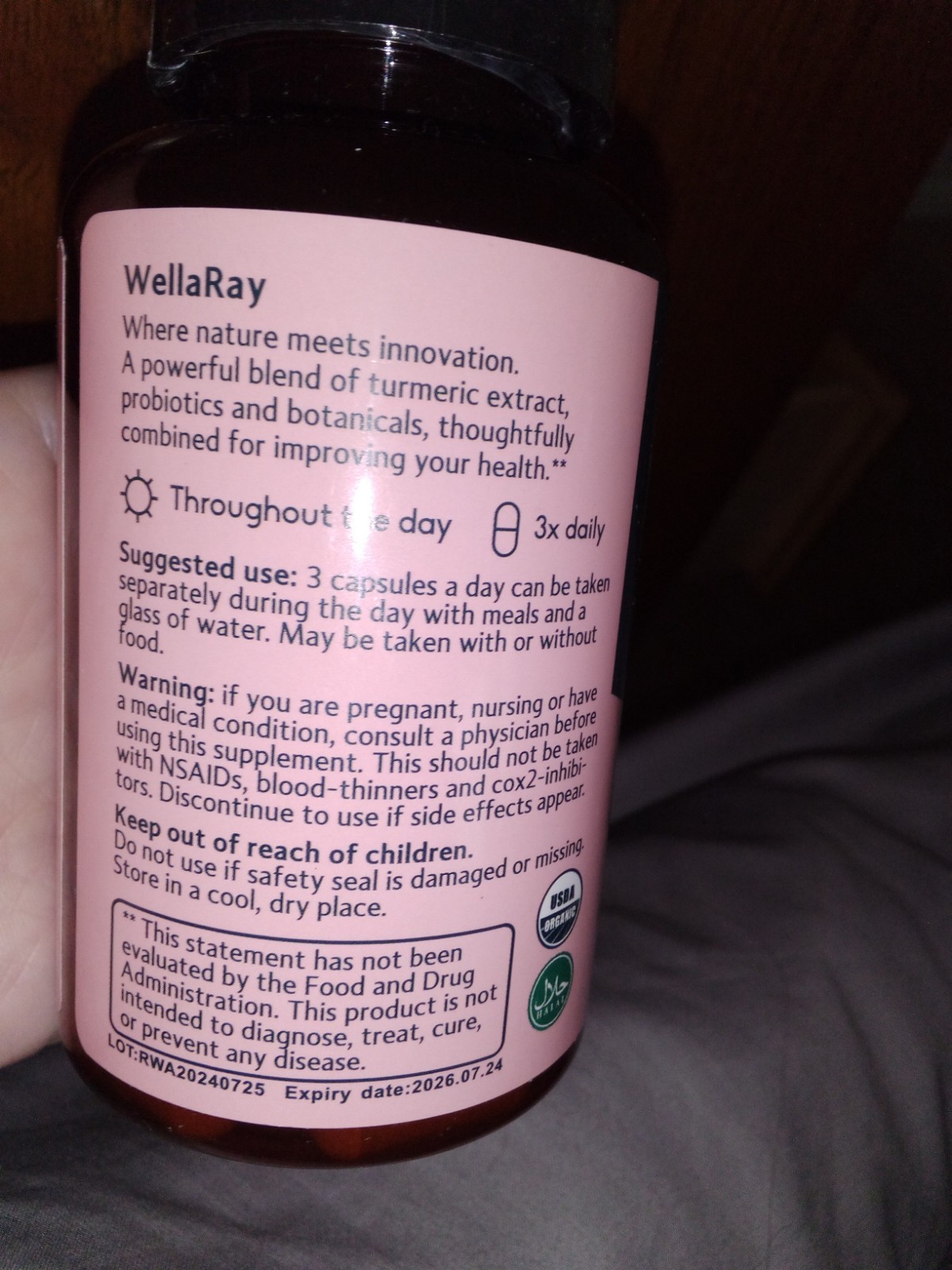 Brand New Wellaray Turmeric Probiotics 60 Caps Expires 10/ 2027