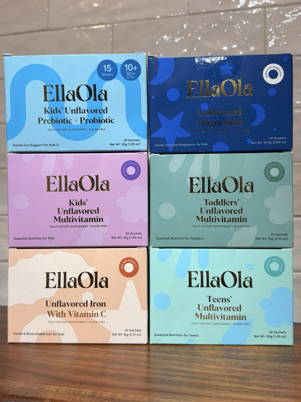 6 PACK EllaOla Kids/ Teens/ Toddlers 30 Sachets Packs. New Sealed