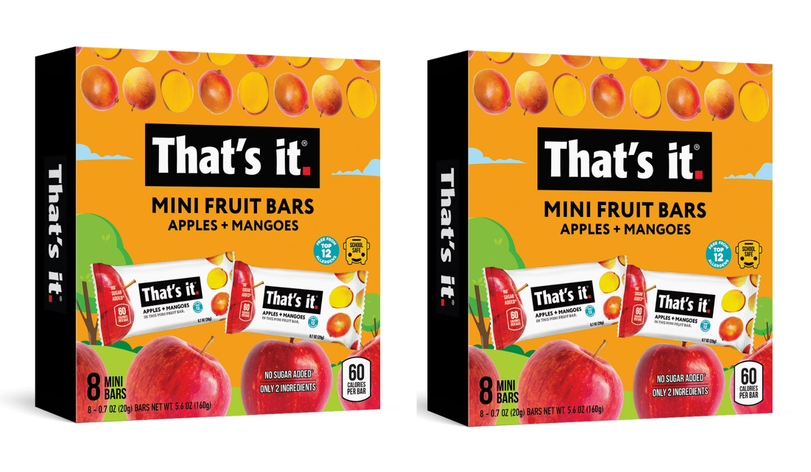 That’s it. Gluten-Free Soft & Chewy Apple + Mango Fruit Bars, 0.7 oz pack of 2