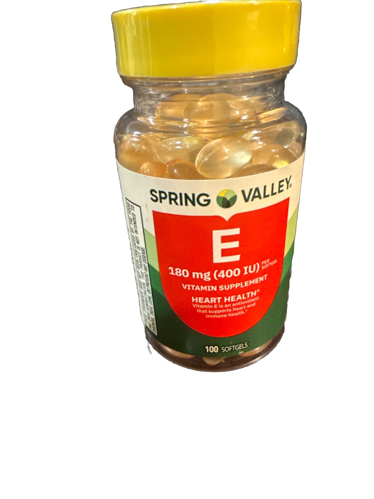 Vitamin E Heart Health Dietary Supplement Softgels, 180 mg (400 IU), 100 Count
