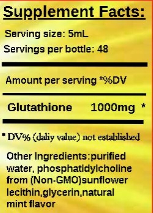 LIPOSOMAL GLUTATHIONE 1000mg PER SERVING 120 ML
