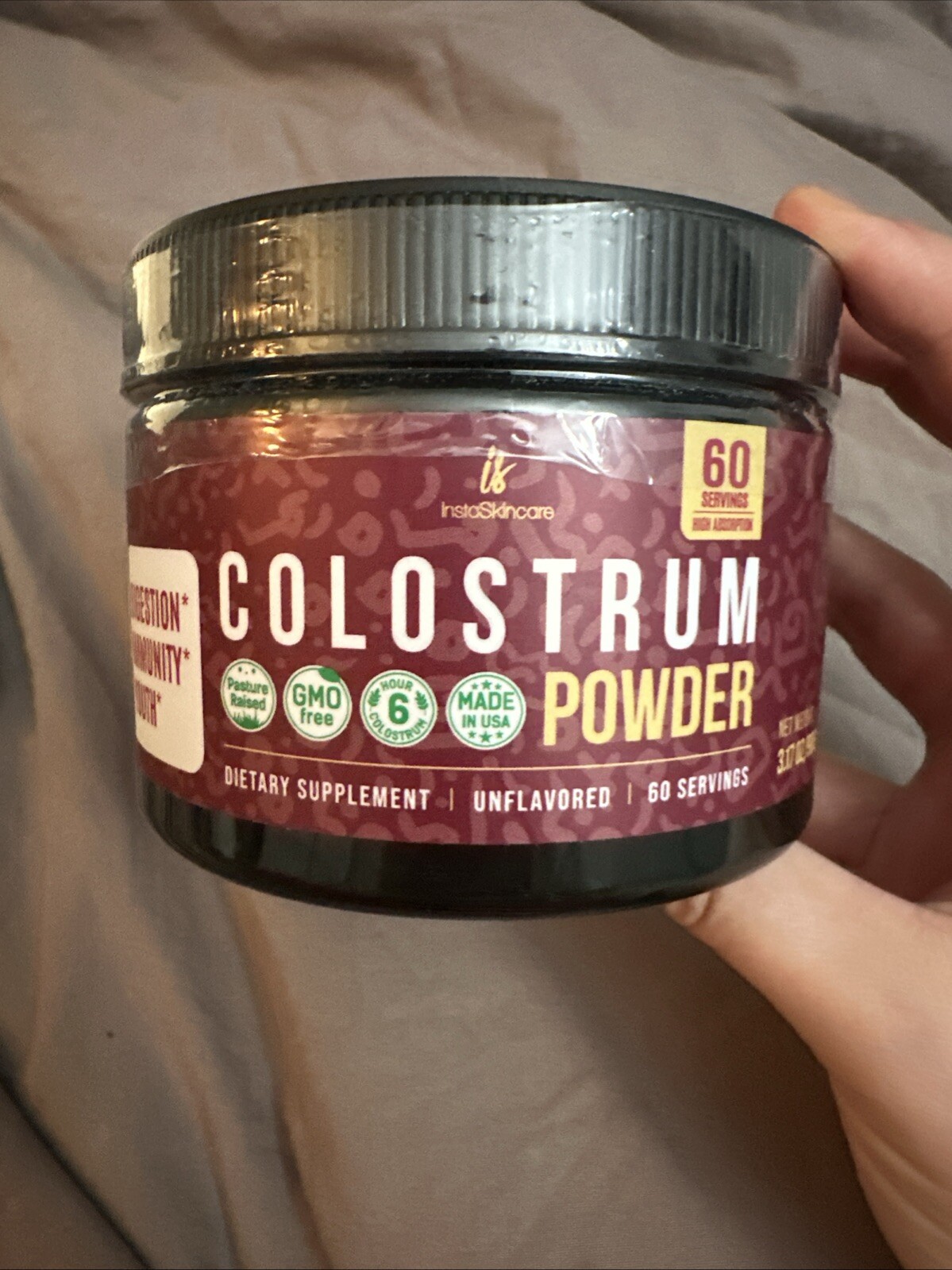 Bovine Colostrum Powder – 40% IgG Highly Concentrated Pure Bovine 3.17 OZ USA