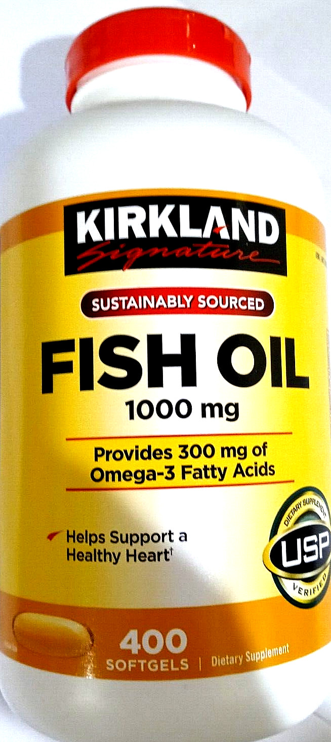 Kirkland Signature Fish Oil 1000 mg (300mg Omega-3) 400 Softgels EXP 03/2027