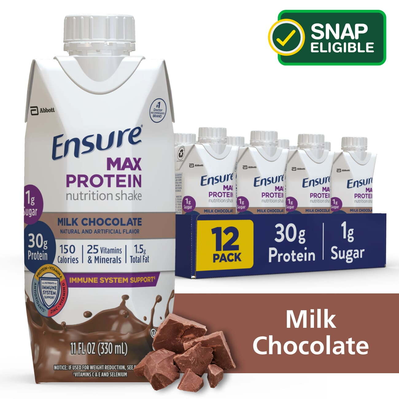 Max Protein Nutrition Shake Milk Chocolate 11 Fl Oz 12 Count 30 Grams of Protein
