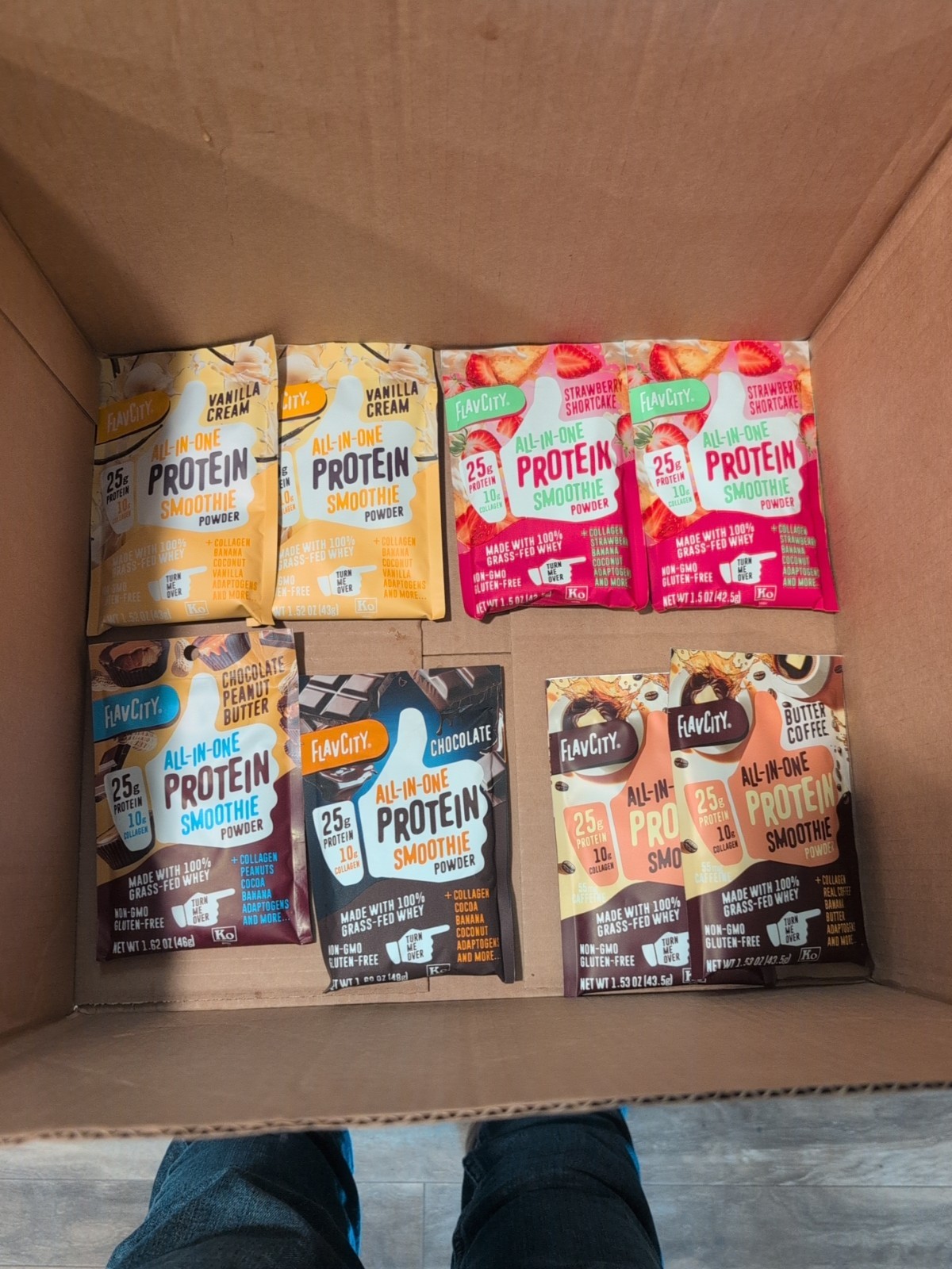 FlavCity Discovery Sampler Set Endurance Smoothie Powder Variety Chocolate PB
