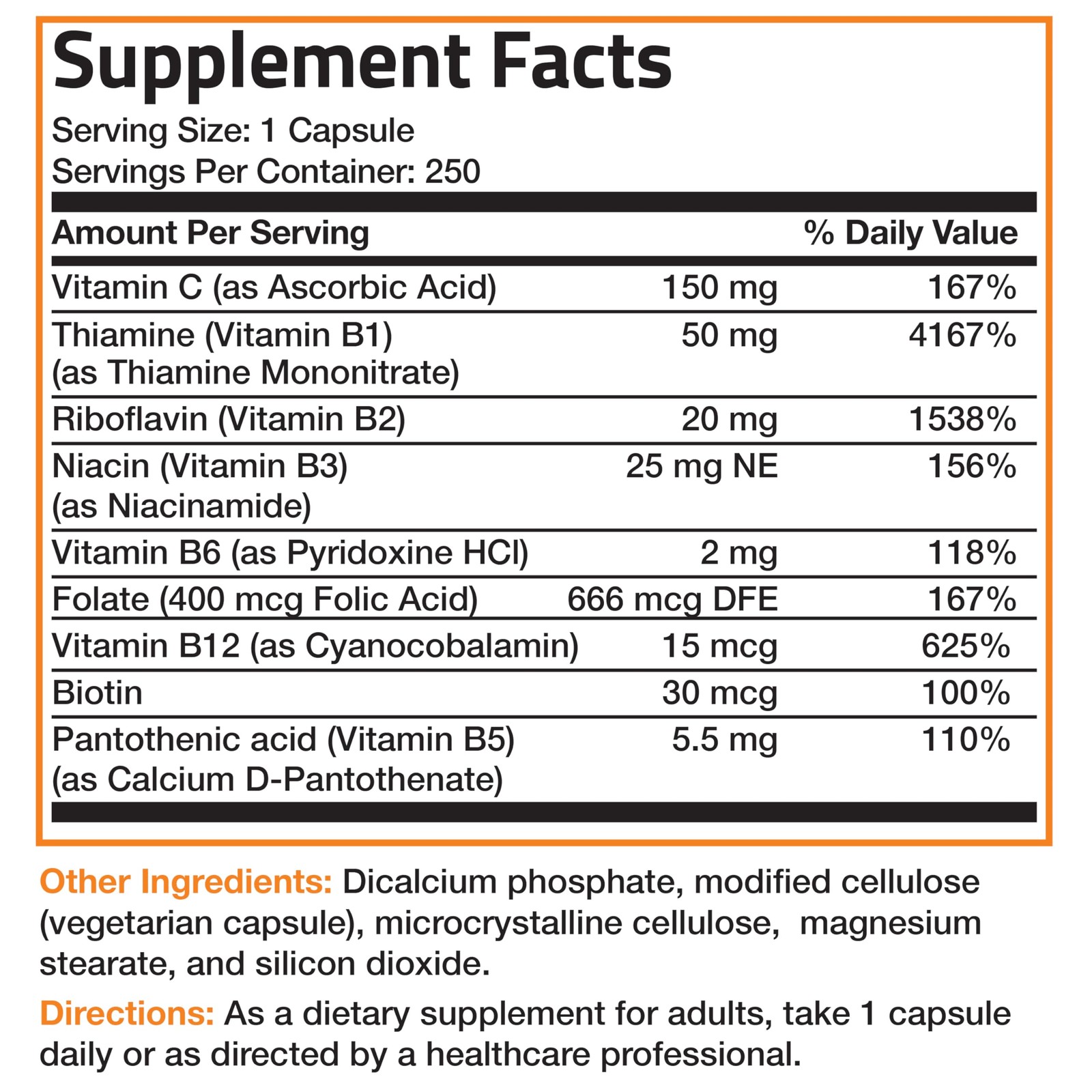 Bronson Vitamin B Complex with Vitamin C – Immune Health, Energy Support