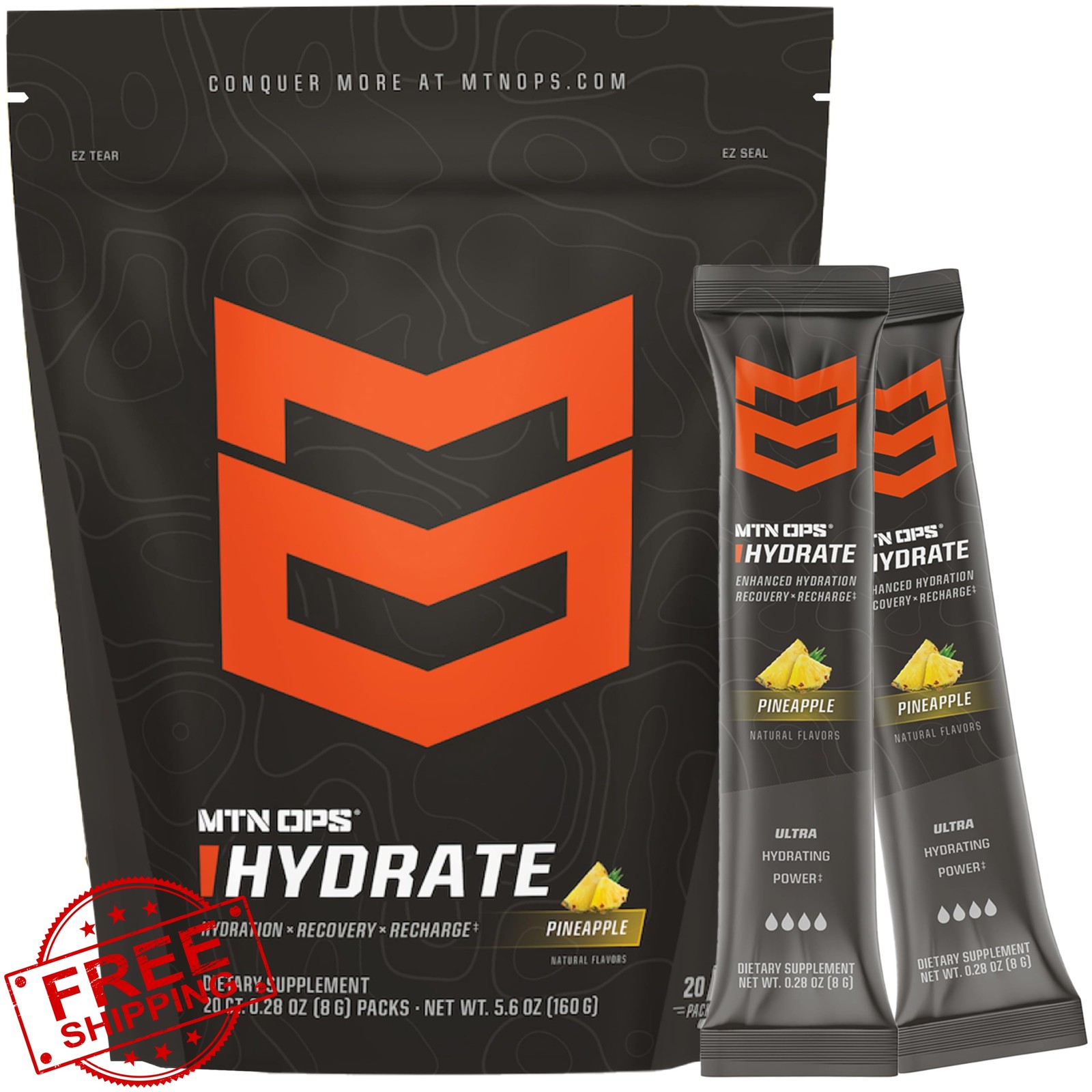 MTN OPS Hydrate Electrolyte Powder Pineapple 20 Packs