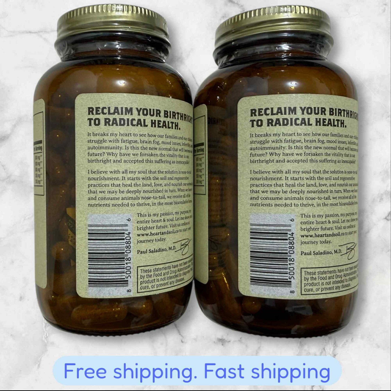 FOR 2 HEART & SOIL Histamine Immune 30 Day Supply 180 Capsules EXP2027+ NEW SHIP
