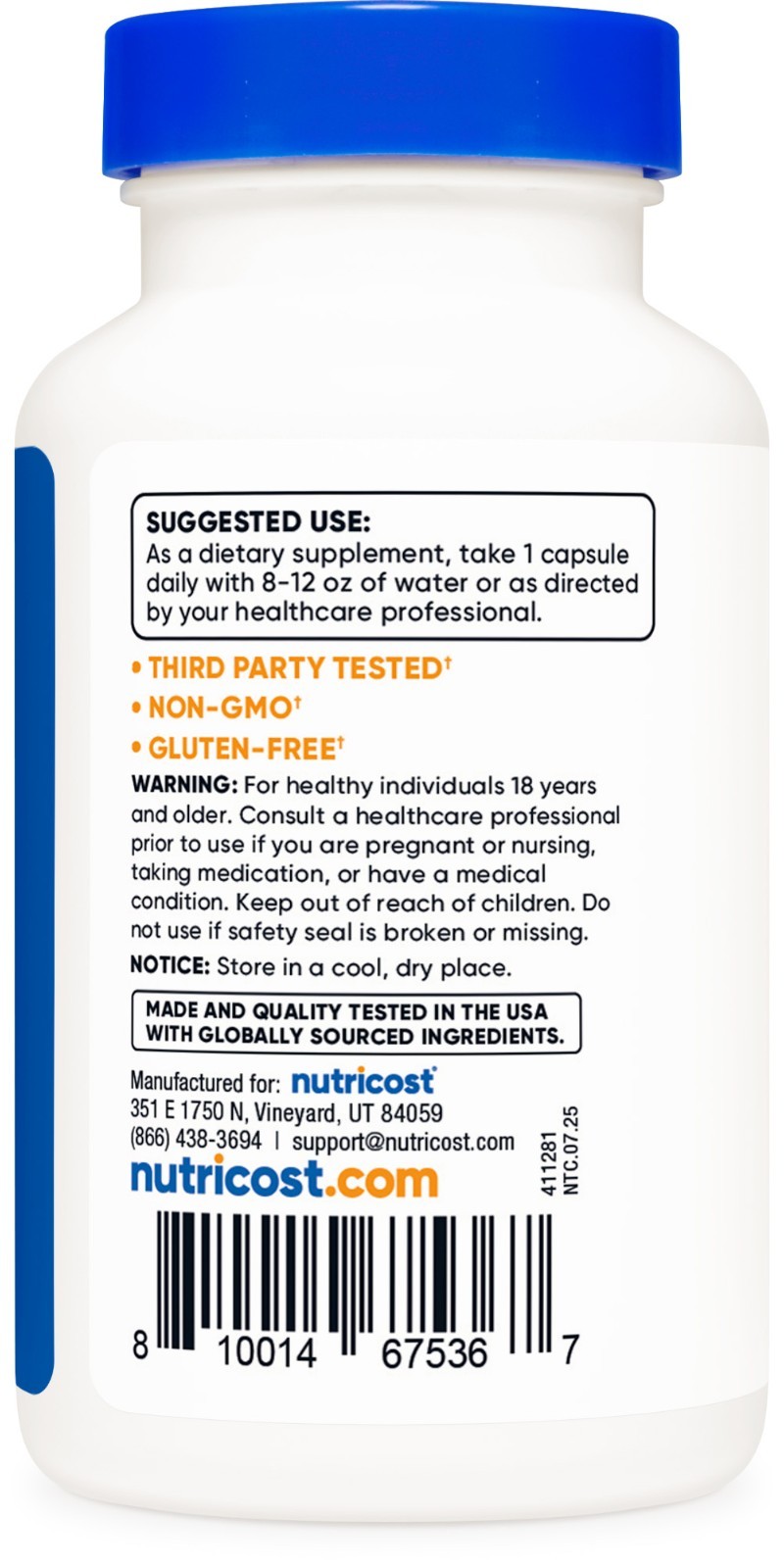 Nutricost N-Acetyl L-Cysteine (NAC) 600mg, 120 Vegan Capsules – Non-GMO