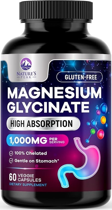 Pure Magnesium Glycinate 1000 mg -Max Absorption Magnesium Supplement for Muscle