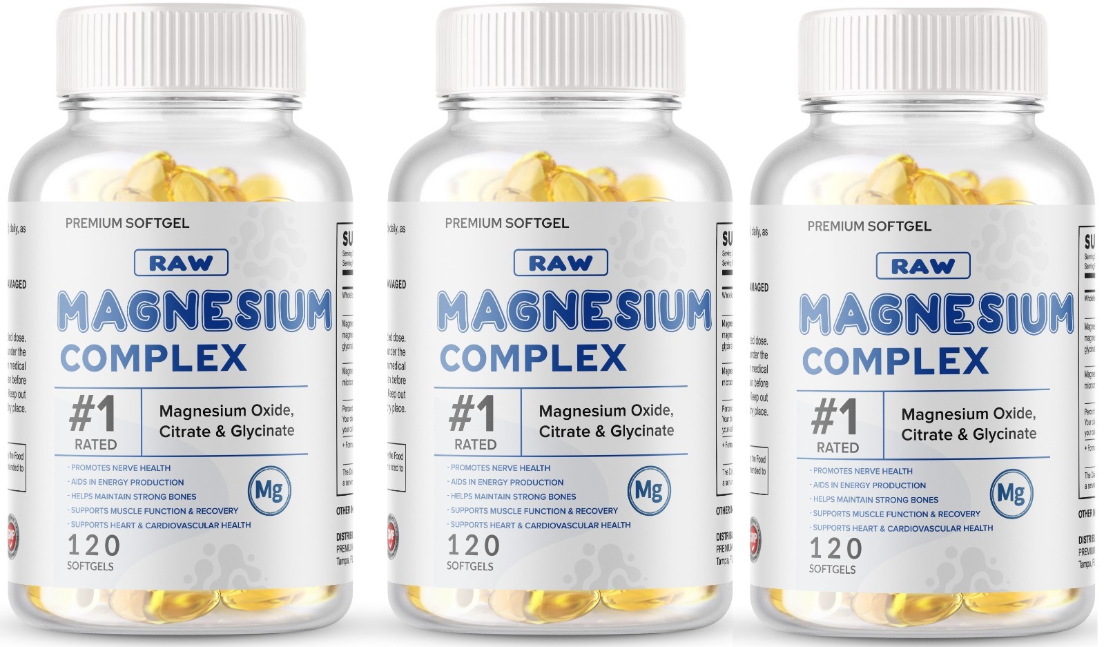 Magnesium Complex 500mg 360 Softgels Gluten Free Non-GMO Premium Mineral Blend