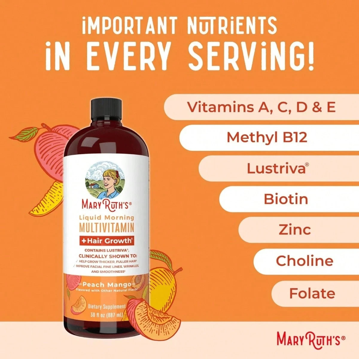 Liquid Multivitamin for Women Biotin Hair Skin Energy Support 12.5 fl oz