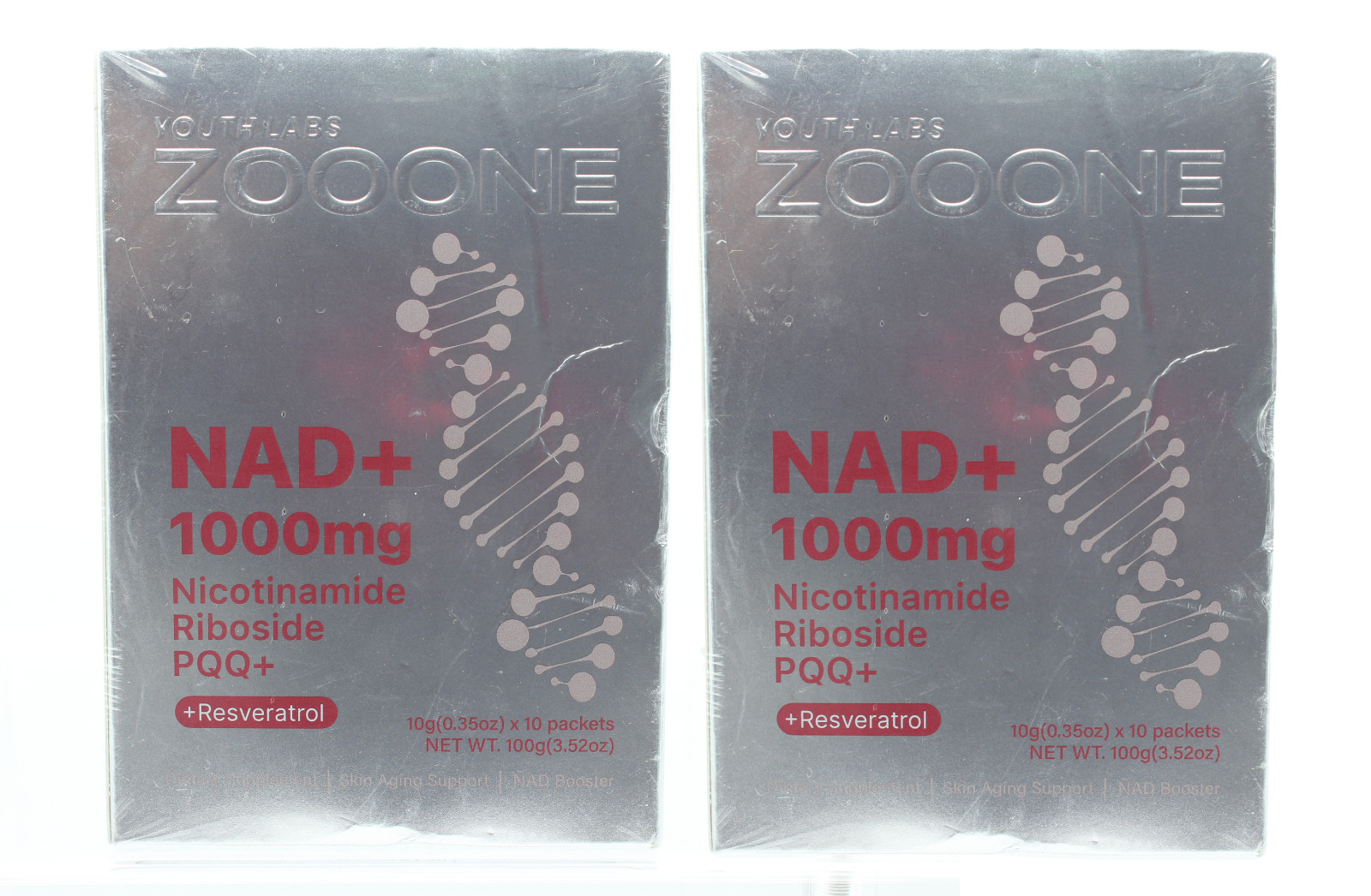 Youth Labs Zooone 2 PC NAD+ Nicotinamide, Riboside, PQQ, Resver.; 10 Packets Ea