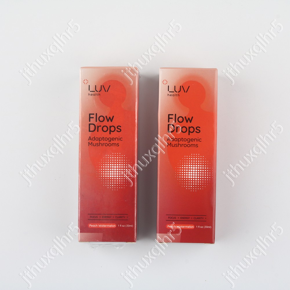 1-5X LUV Health Flow Drops-Adaptogen Mushroom Blend-Peach Watermelon Flavor-1oz~