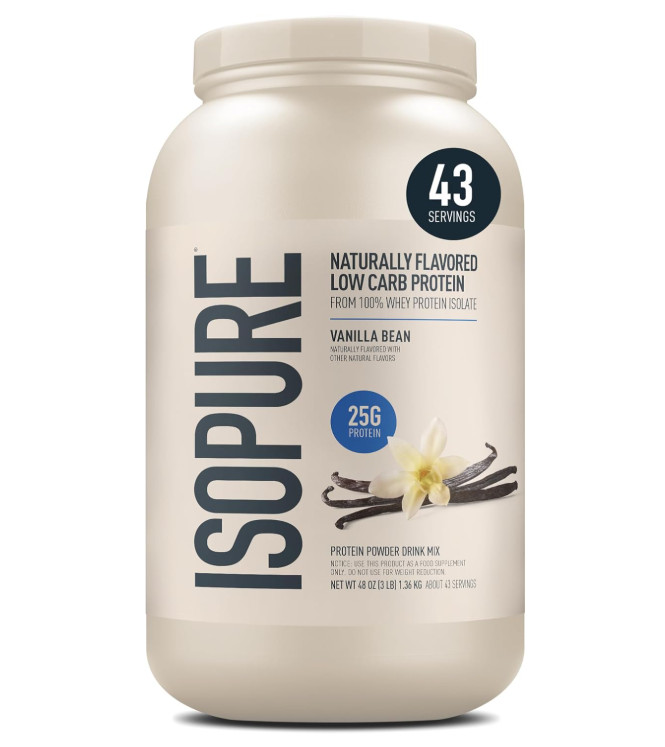 Isopure Low Carb Whey Protein Isolate, Vanilla, 3 lb, 43 Servings