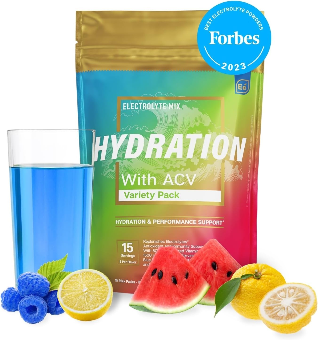Essential Elements Hydration: Electrolytes, ACV & Vitamin C (15 Stick Packs)
