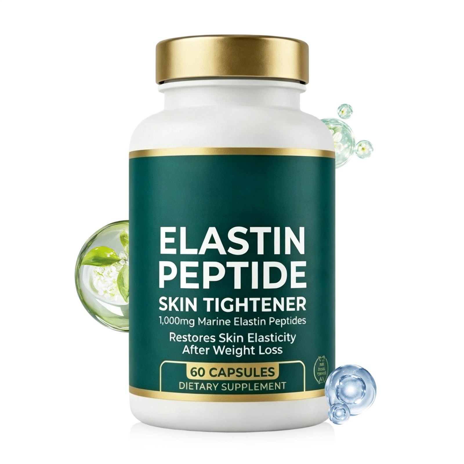 Elastin Peptide Skin Tightening Supplement, Skin Elasticity, 60 Count