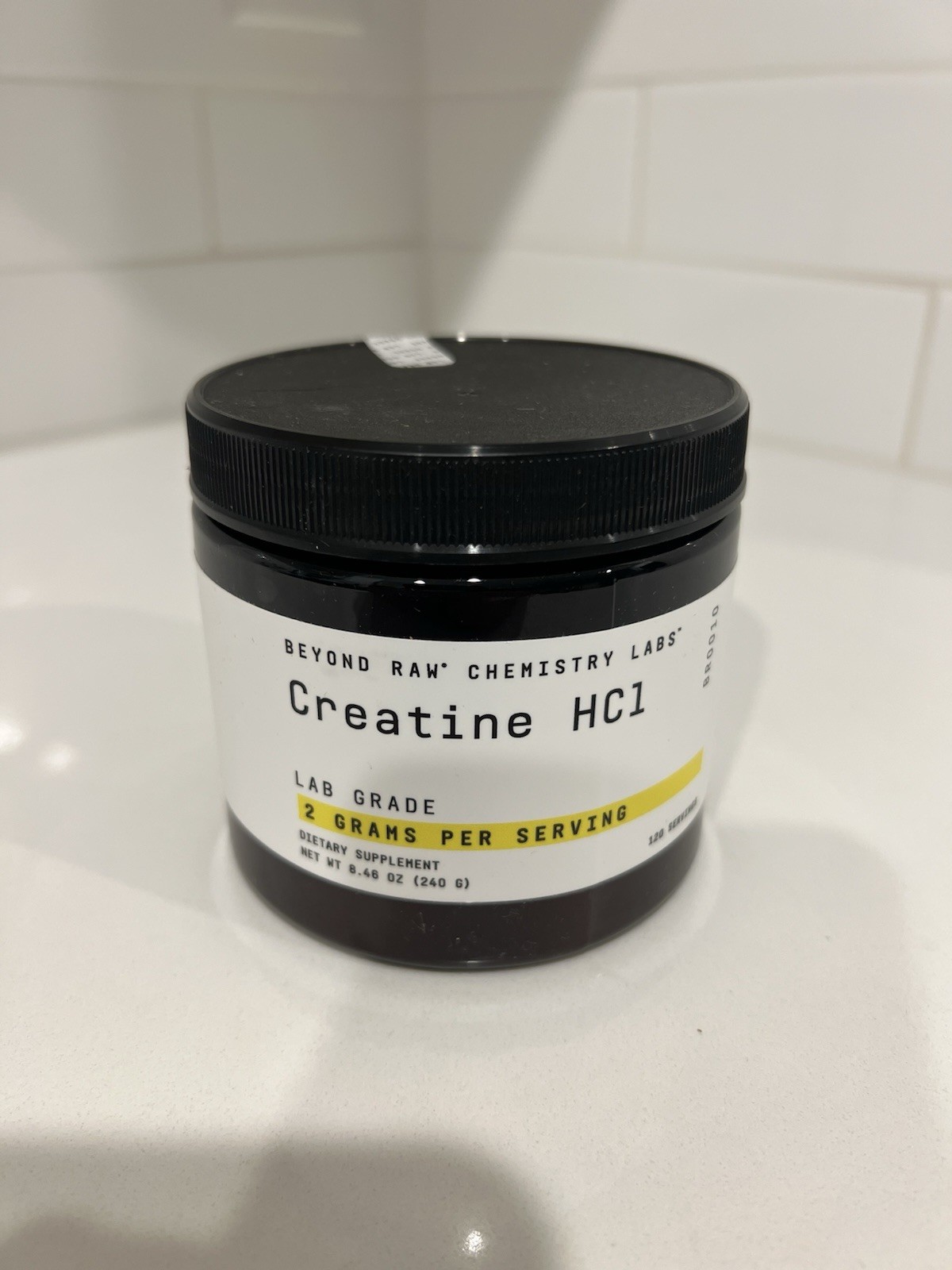 Beyond Raw Chemistry Labs Creatine HCl – 240g – Lab Grade – 2g Per Serving –