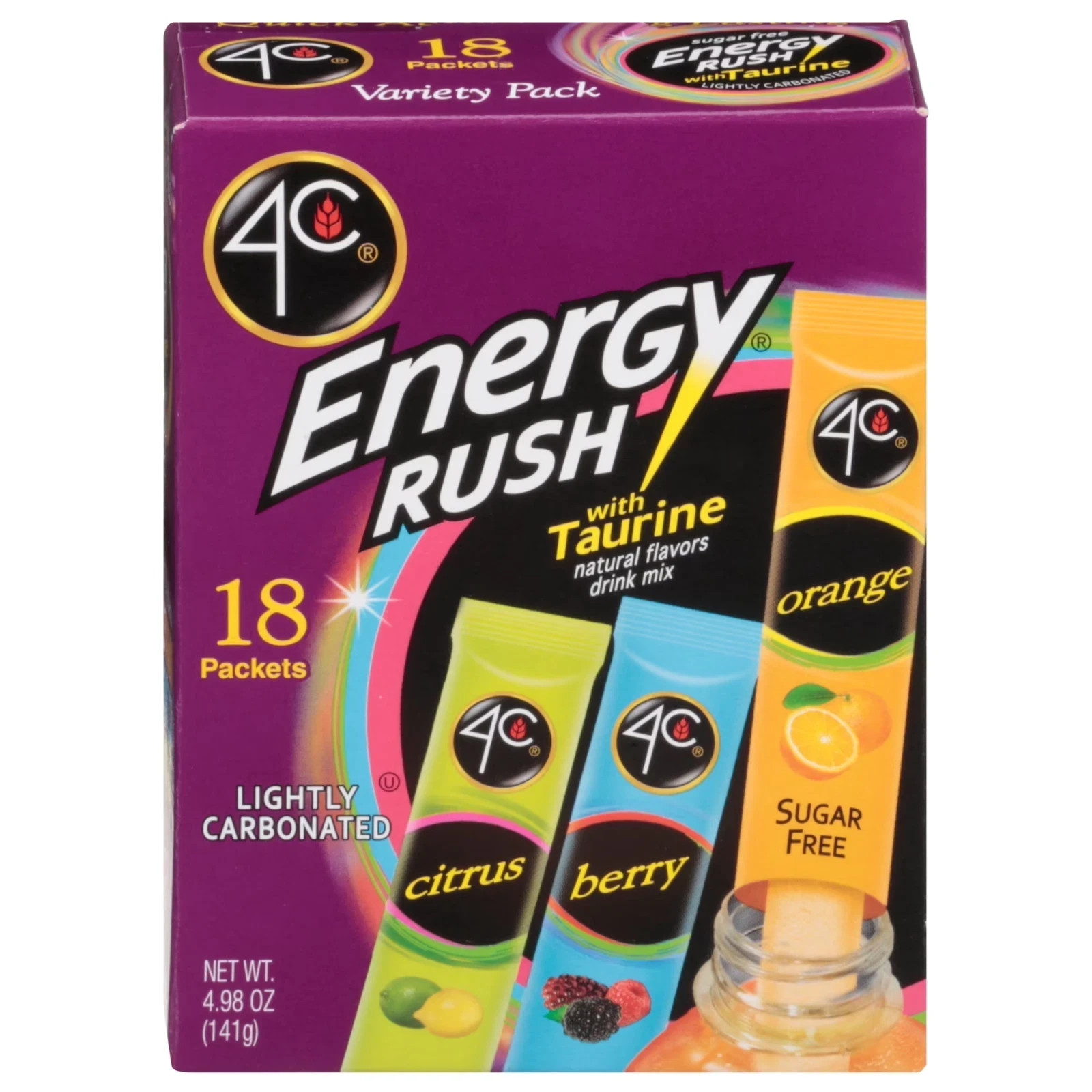 4C Energy Rush with Taurine Variety Pack Drink Mix Natural And Artificial Flavor