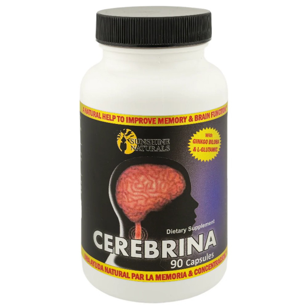 Sunshine Naturals Cerebrina Ginkgo & L‑Glutamic Brain Support – 90 Caps