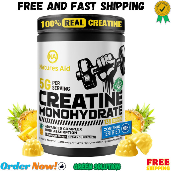 Certified Creatine Gummy 5g – Creatine Monohydrate Gummies – Pre-Workout Energy