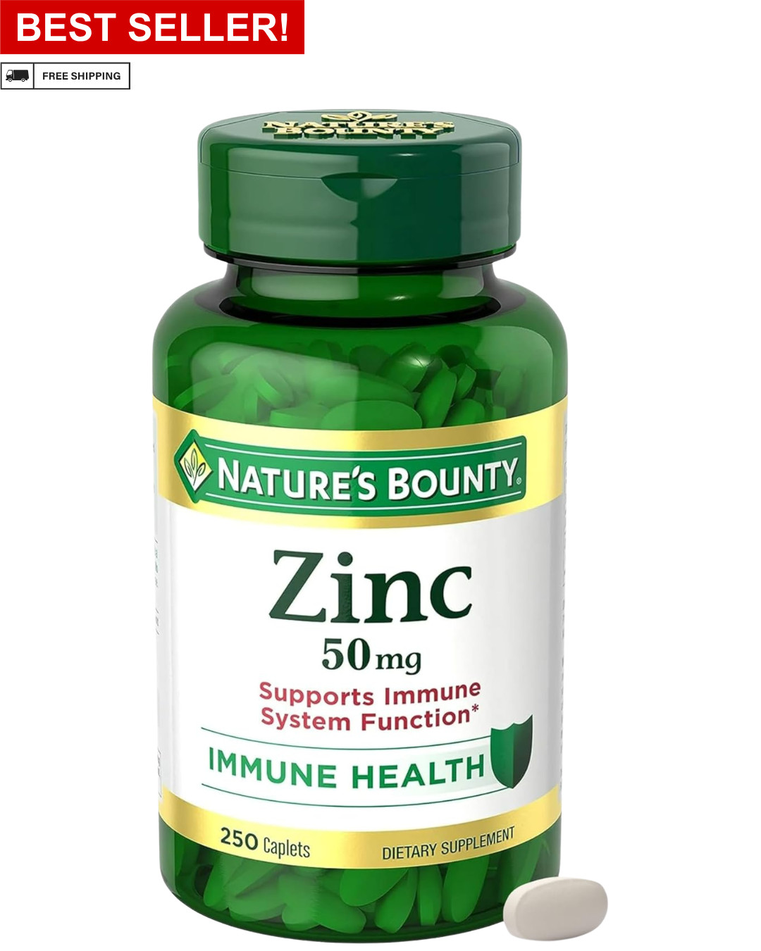 Nature’s Bounty Zinc 50mg Immune Support & Antioxidant Supplement 250 Count