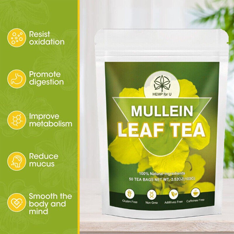 150Packs Mullein Leaf Tea Bags – Lung Cleanse Detox Herbal Enhance Immunity