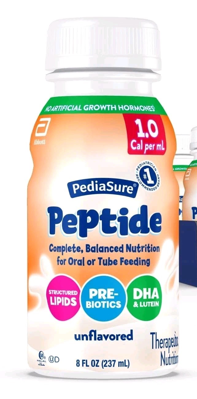 Pediasure peptide unflavored shake 1.0- 12 bottles Supplement formula exp 02/27