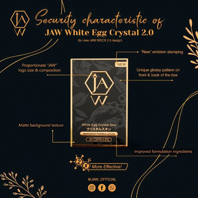 💯 ORIGINAL JAW 2 BTLs x 3.0 WHITE EGG CRYSTAL SKIN 40 CAPS (EXPEDITE SHPG) 🔥