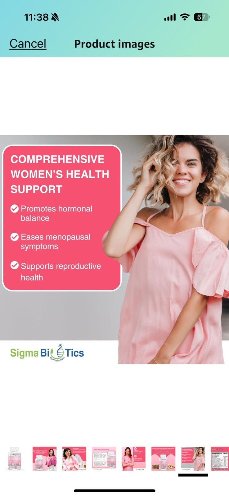 Sigma Biotics Women’s Hormone Balance Support Menopause Reproductive Health 8/26