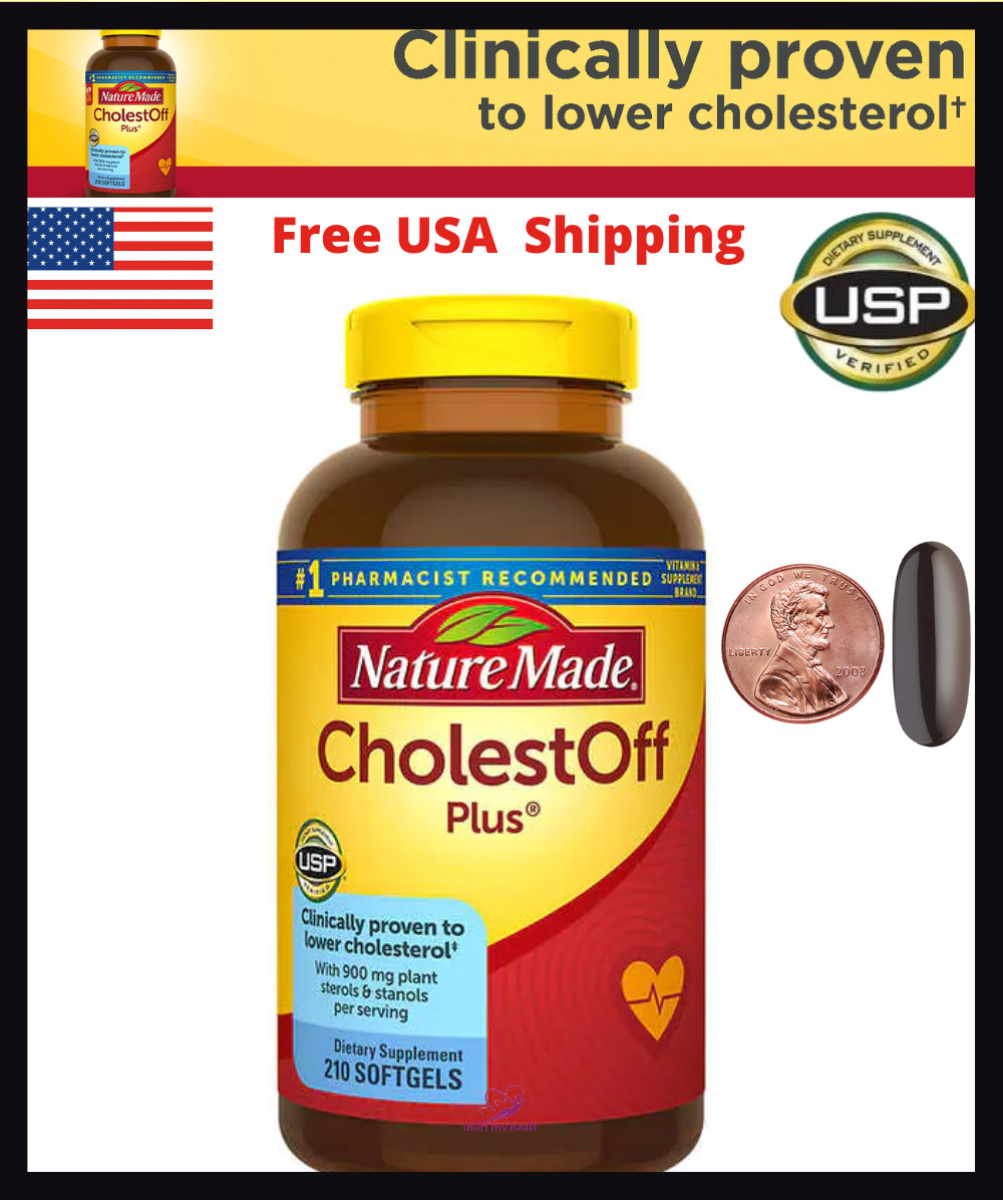 Nature Made CholestOFF Plus 900 mg 210 Softgels Naturally Lower Cholesterol