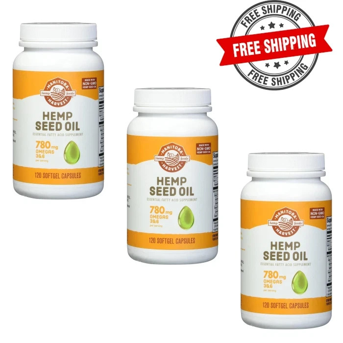 Manitoba Harvest Hemp Seed Oil 120 sgels (Pack of 3)
