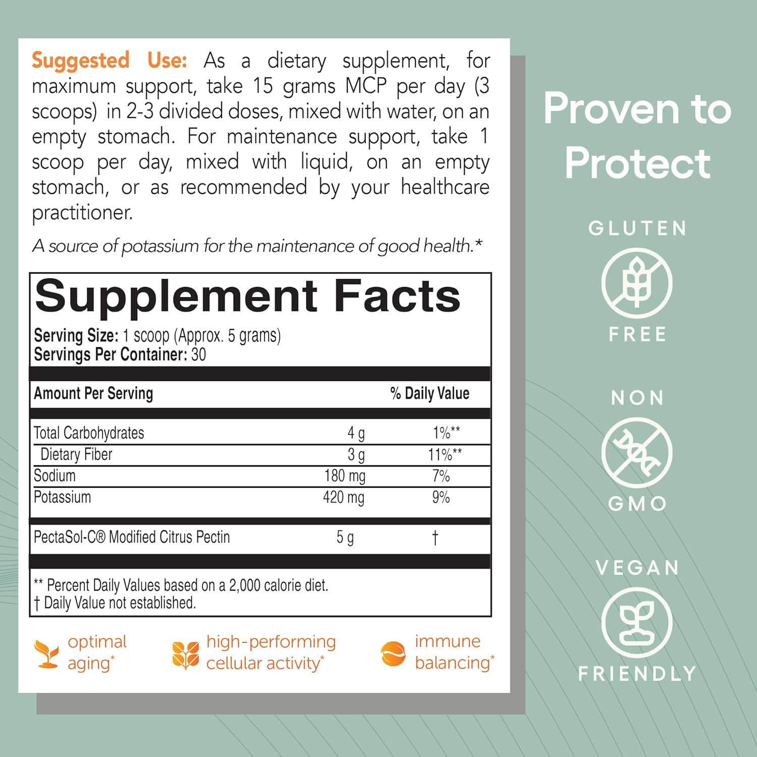 Pectasol Modified Citrus Pectin – 150G Powder – Total-Body Health Supplement to