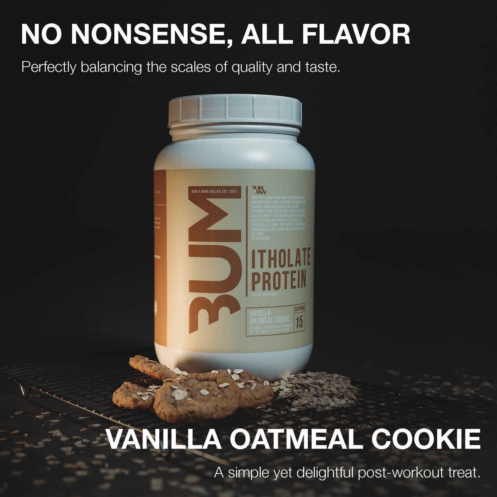 Itholate Protein Powder, Growth & Recovery, Vanilla Oatmeal Cookie, 15 Servings