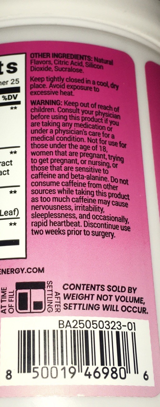 RSP Amino Lean Alix Earle Berry Alixir Energy Pre Workout Powder 6.7oz Hair Nail