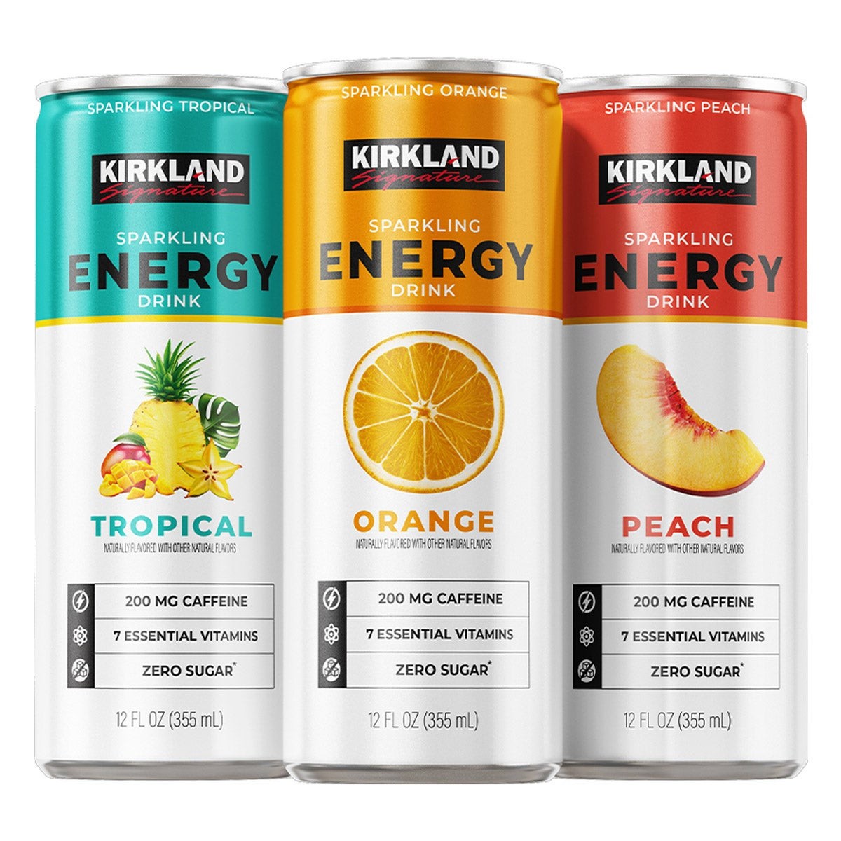 Kirkland Signature Sparkling Energy Drink, Variety Pack, 12 fl oz, 24-count
