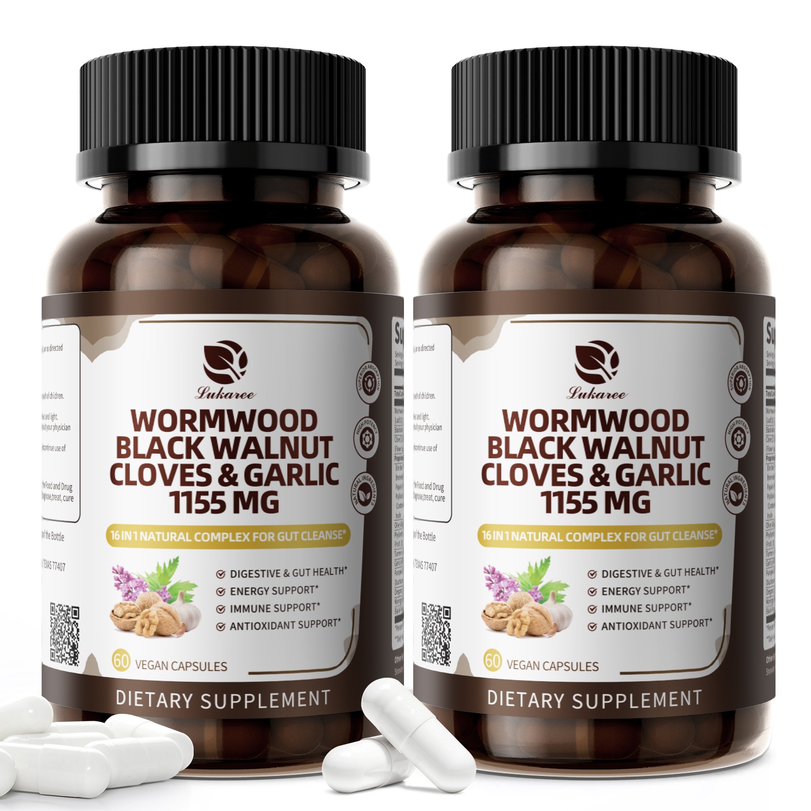 Parasite Detox Cleanse Complex – Herbal Anti-Parasite Support, 120 Capsules