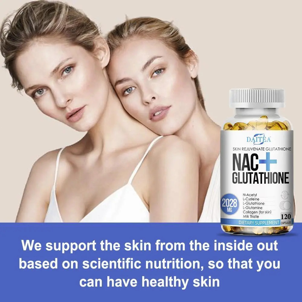 Daitea NAC + Glutathione 2028mg, 120 Capsules for Liver & Skin Health