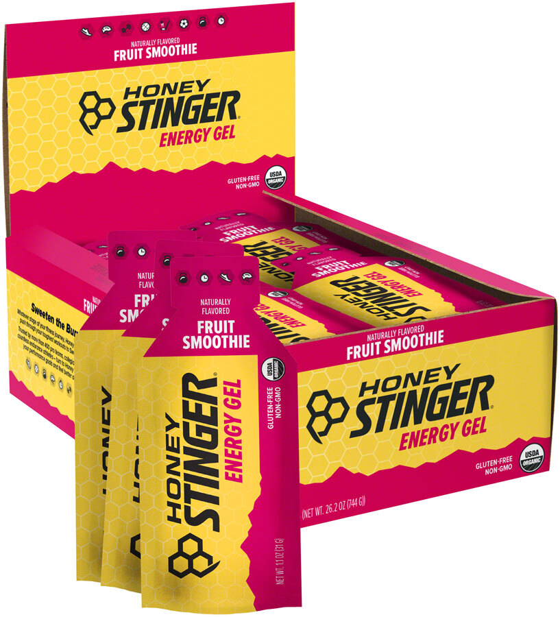 Honey Stinger Organic Energy Gel – Fruit Smoothie, Box of 24