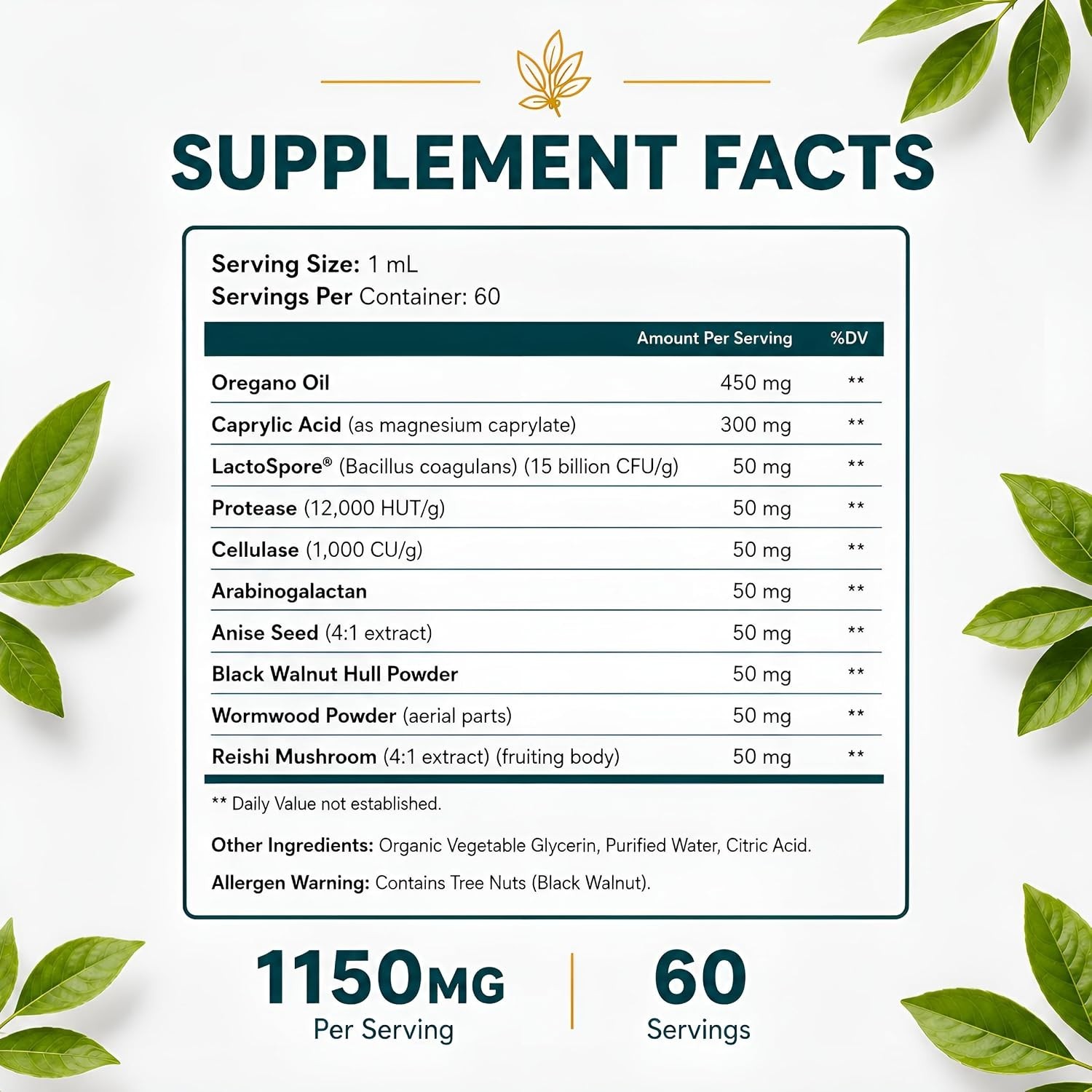 Candida Cleanse Drops Digestive, Gut & Oral Candida Support Supplement for Women