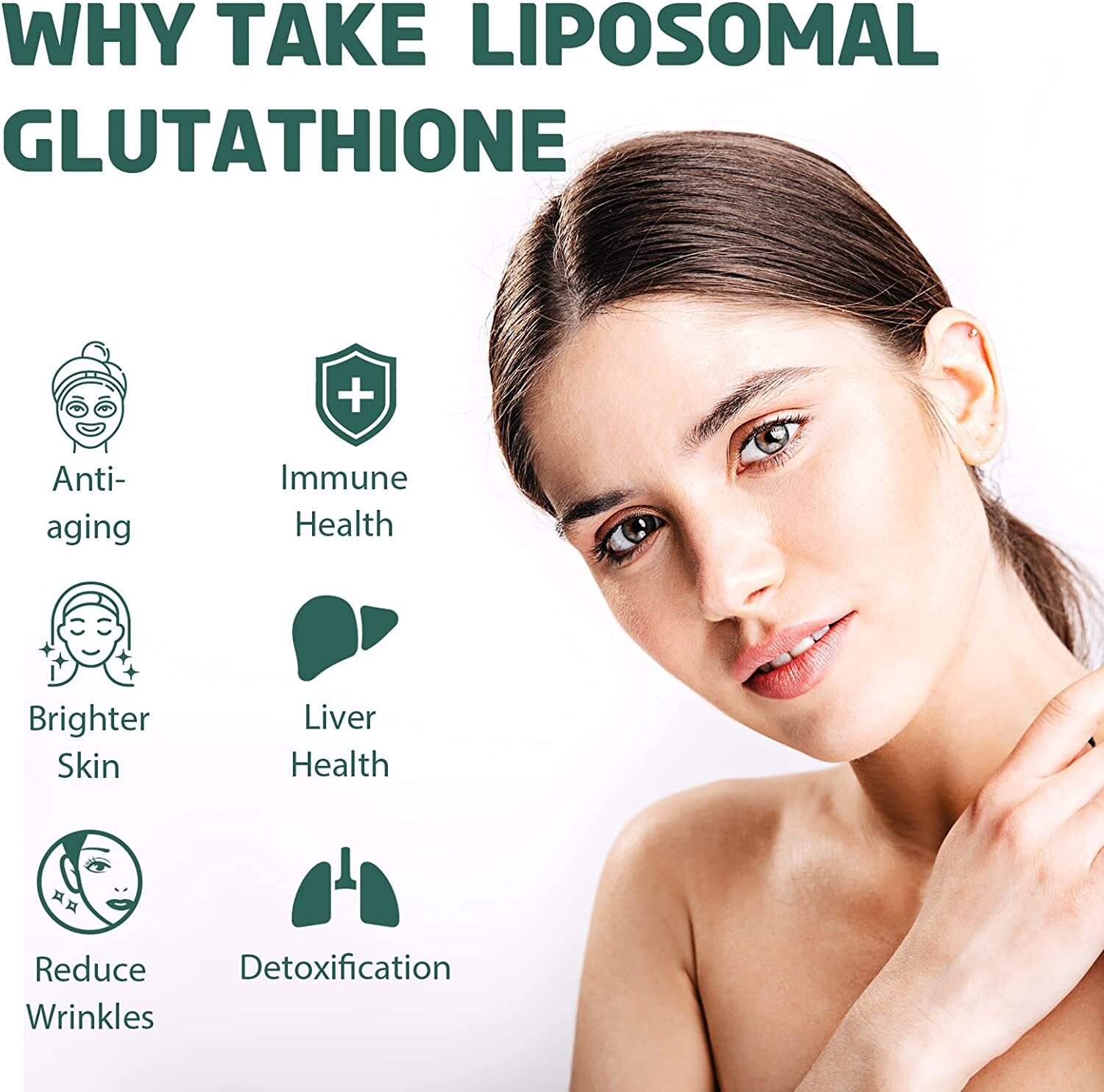 LIPOSOMAL GLUTATHIONE 2000mg Resveratrol + Collagen + Hyaluronic Acid Anti Aging
