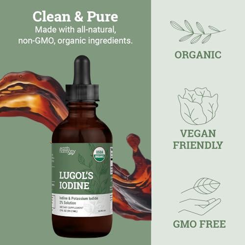 Organic Lugol’s Iodine, Iodine and Potassium Iodide 2% Solution 3000 mcg – Drops