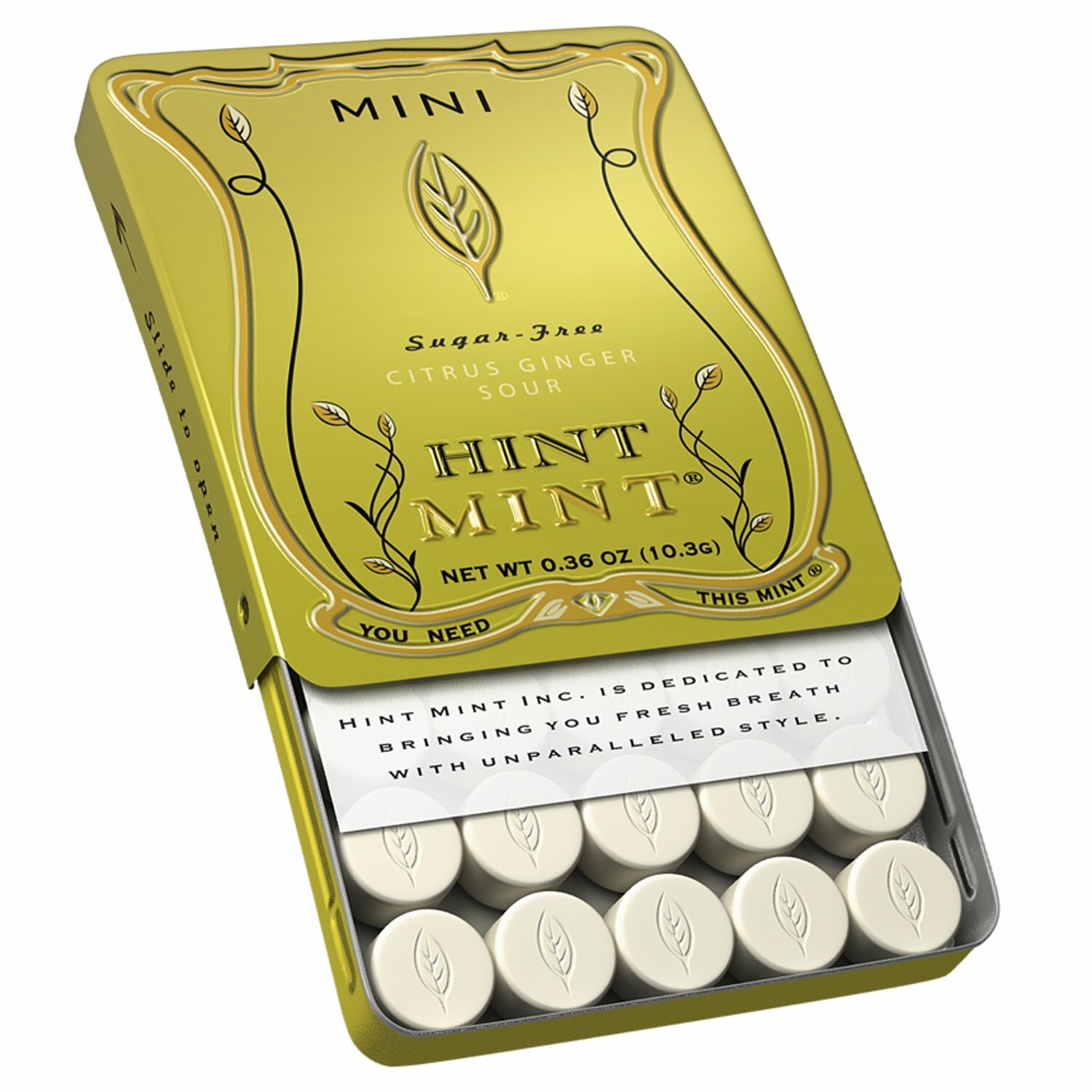 Hint Mint Classic Designer Mints, .81-Ounce Tin, Citrus Ginger Sour-24 Pack