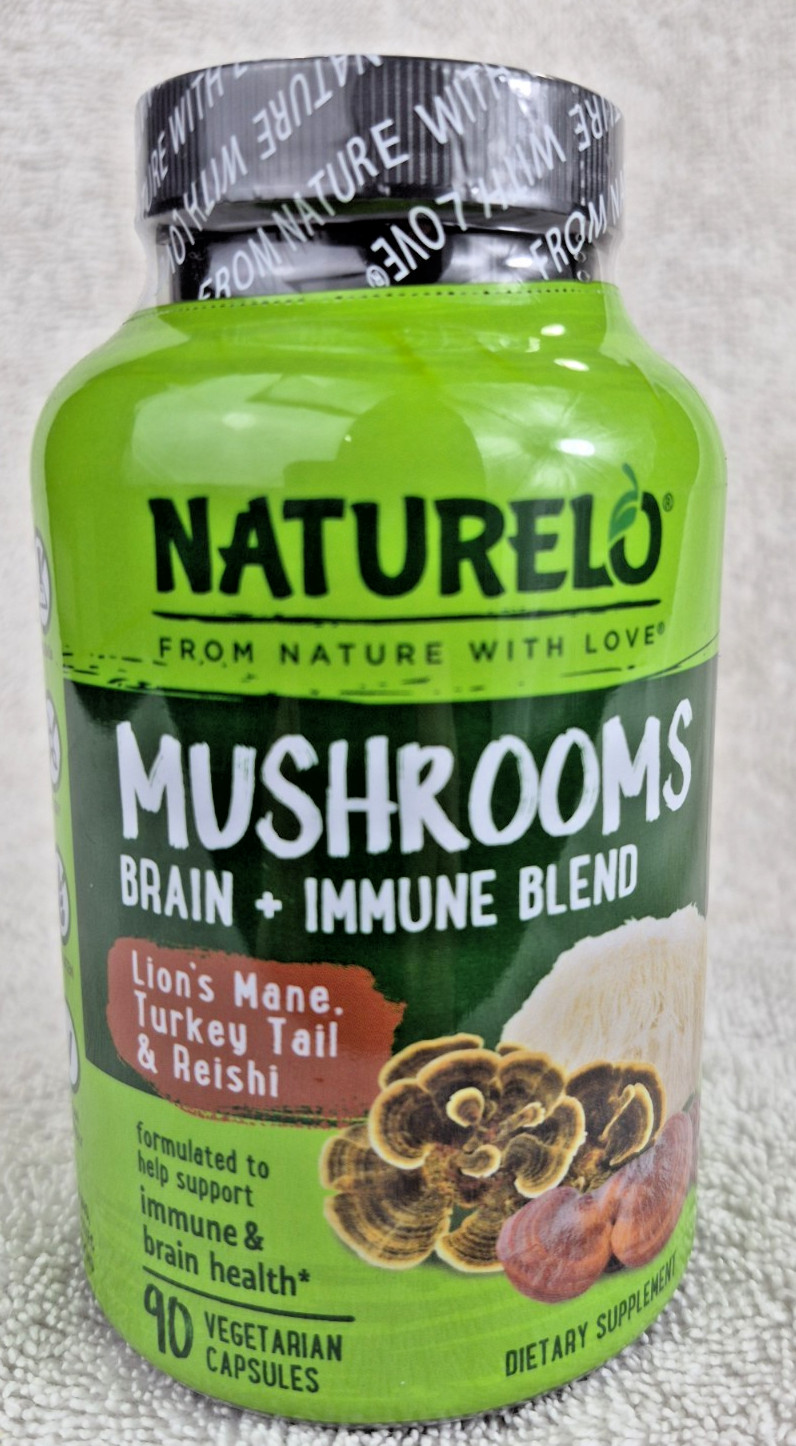 NATURELO Mushroom Blend Supplement 90 Vegetarian Capsules exp 11/2026
